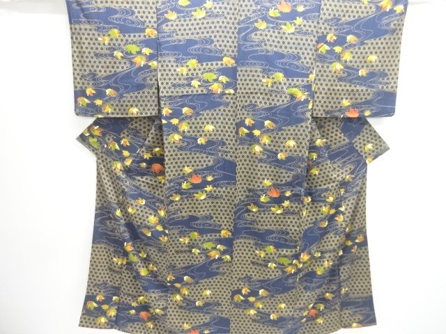 JAPANESE KIMONO / KOMON / STREAM WATER & BUTTERFLY